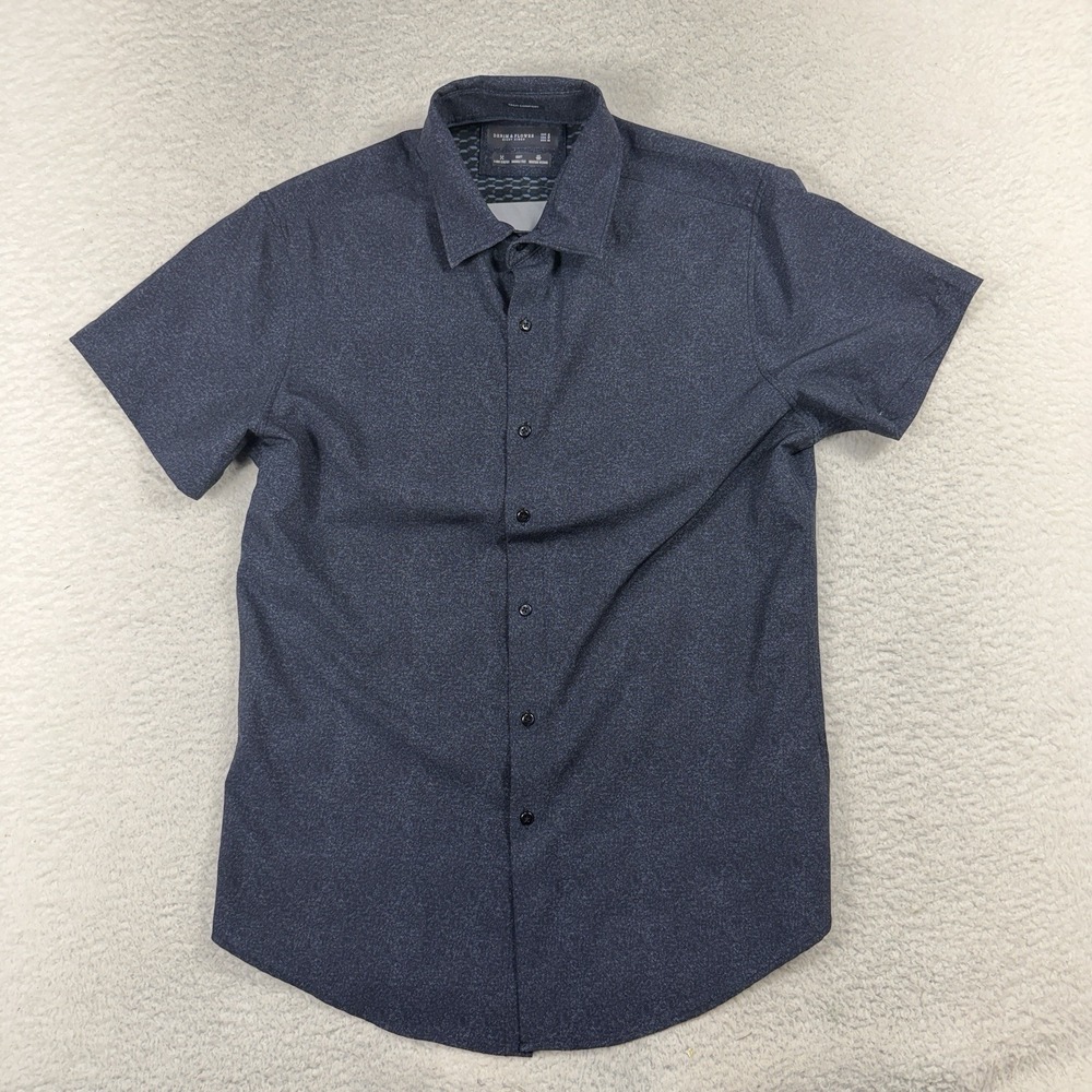 Denim & Flower Ricky Singh Tech Comfort Stretch Short Sleeve Shirt Mens Small